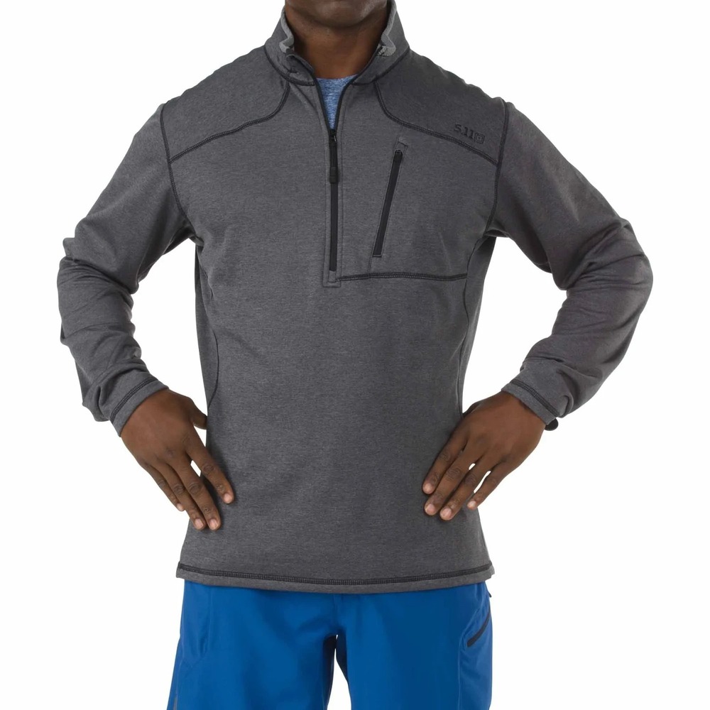 5.11 Tactical Quarter Zip Recon Pullover Men Medium Grey Performance Stretch